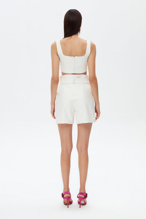 Snowdrop square collar crop top
